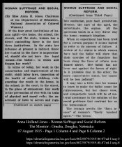 Woman Suffrage and Socicl Reform by Miss Anna H. Jones